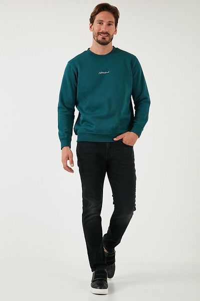Buratti Pulover pentru bărbați din bumbac cu gât crew - Potrivire obișnuită 59050121