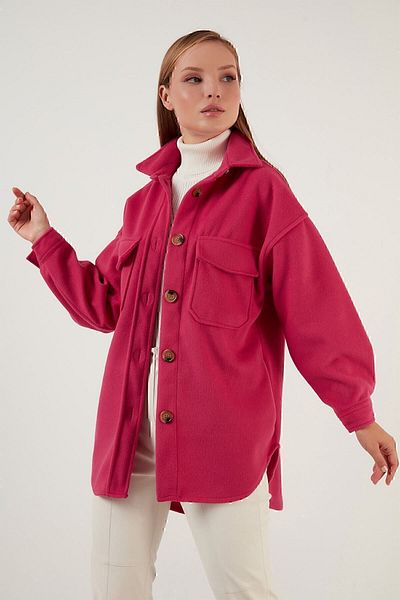Lela Oversize Winter Shirt Jacket with Pockets Shirt Jacket 42190456