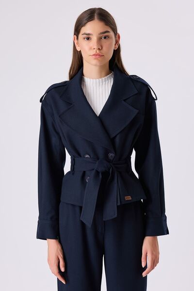 FEVER Kuşaklı kruvaze ceket