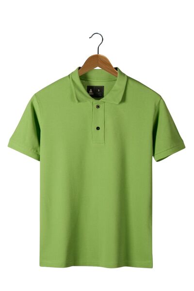 VEAVEN Erkek Çimen Yeşil Slim Fit Polo Yaka T-shirt