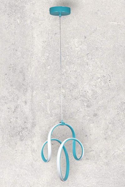 Fer Avize Songül Modern Design Turquoise Color Dining Table Top - Kitchen - Living Room White Led Pendant Chandelier