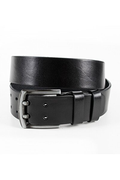 DeepSEA حزام رياضي جلد أسود - لسان مزدوج وإبزيم سميك، موديل 1801295