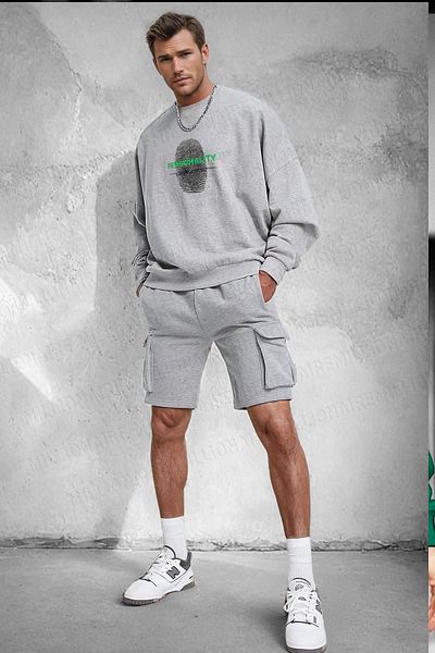 Millionaire Ανδρικό φούτερ από φλις γκρι Oversize - Προσωπικότητα στάμπα, 0 λαιμόκοψη, χαλαρή φαρδιά εφαρμογή