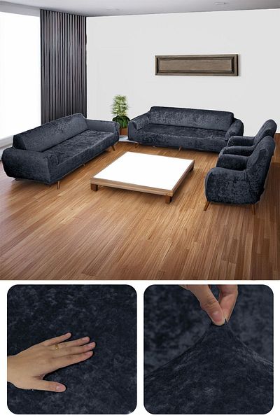 bibaha Velvet Sofa Cover Set - Elastic 3 3 1 1 Model, Sofa and Sofa Bed Cover