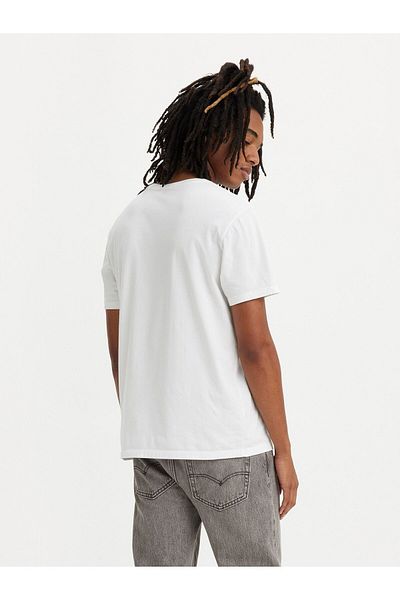 Levi's Men's White Round Neck Graphic Crewneck T-Shirt