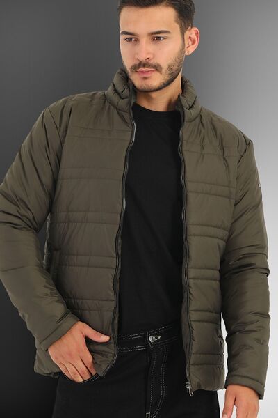 D1fference Чоловічий вітрозахисний спортивний піджак з підкладкою хакі та стоячим коміром