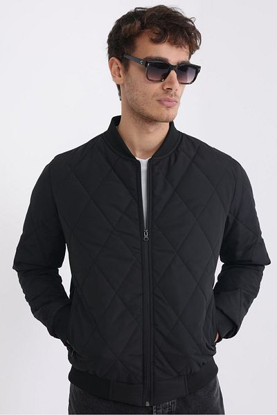 D1fference Men's Black Lined Windproof Hooded Lightweight Seasonal Jacket