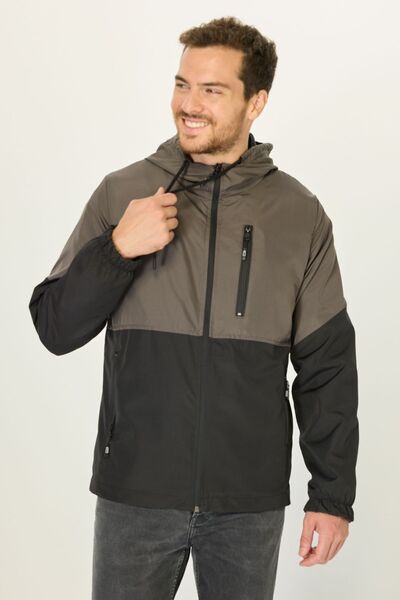 D1fference Erkek Antrasit-siyah Iki Renk Astarlı Suya Dayanıklı Kapüşonlu Cep...