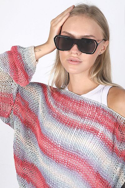 TomyHelf Black Framed Unisex Sunglasses with Black Glass Th31464c1