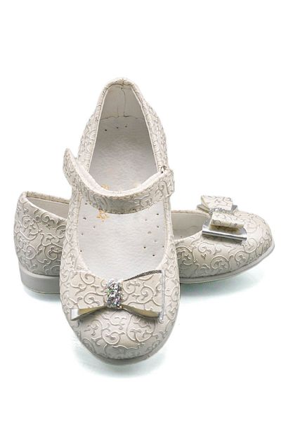 sermoda Baby Bow Stone Detail Self Patterned Ballerina Ballerina