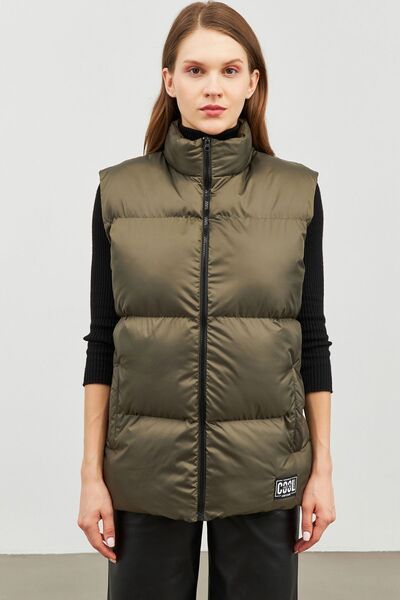 river green Γυναικείο γιλέκο χακί κανονικής εφαρμογής με επένδυση νερού και α...