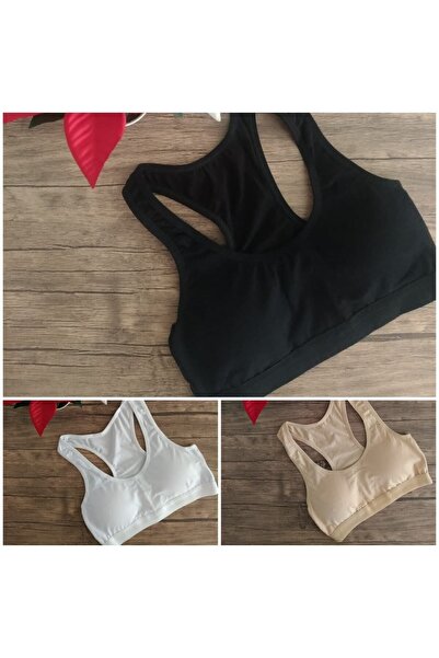 Cooqpoo 3'lü Askılı Xs/s-m/l Beden Çıkabilir Pedli Günlük Spor Büstiyer Sütye...