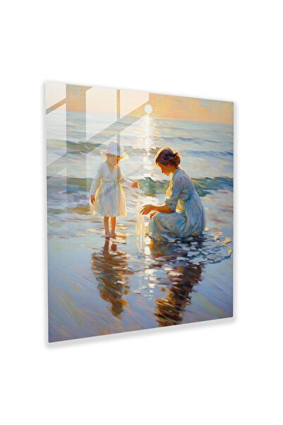 PaintedAnarchy لوحة زجاجية Serenity Seaside - فن كلاسيكي وحديث، لوحة زجاجية، ...