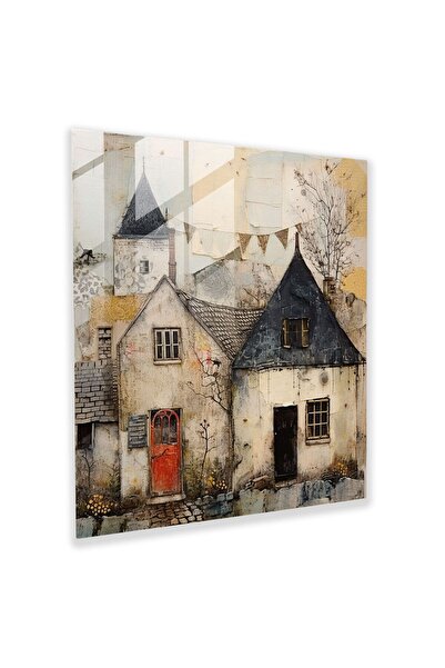 PaintedAnarchy Vintage Village Glass Painting - Village, Wall Decoration, Mod...