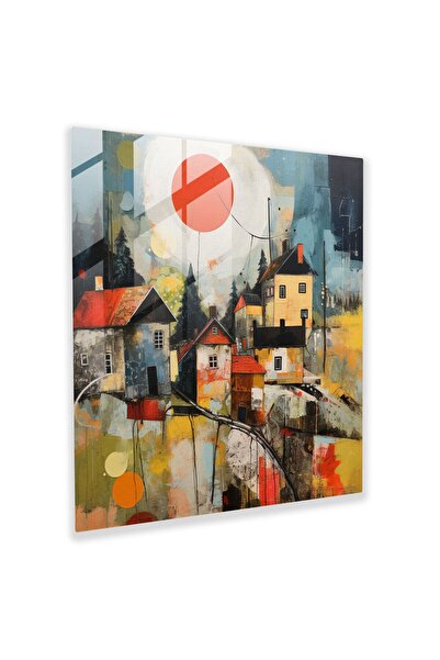 PaintedAnarchy Live Mixed Media Village Glass Painting - Village, Village, Mo...