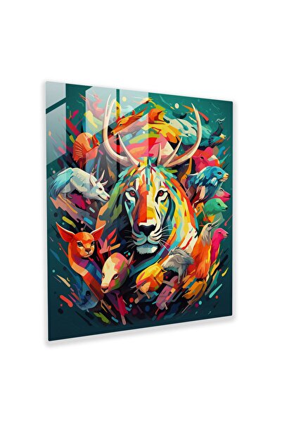 PaintedAnarchy Wildlife Glass Painting, Colorful Wildlife Collage, Wildlife, ...