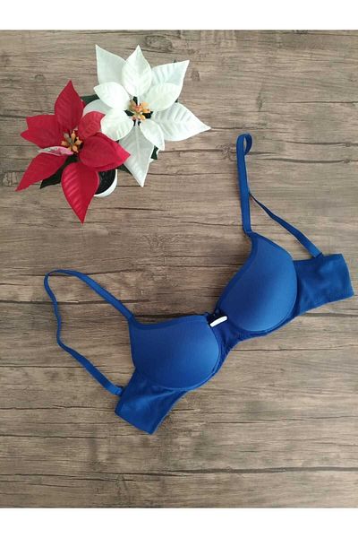 Cooqpoo Cumpărați 3 Obțineți 2 75-80-85-90 mărime Saks Blue Sutien cu suport pe jumătate căptușit pentru femei