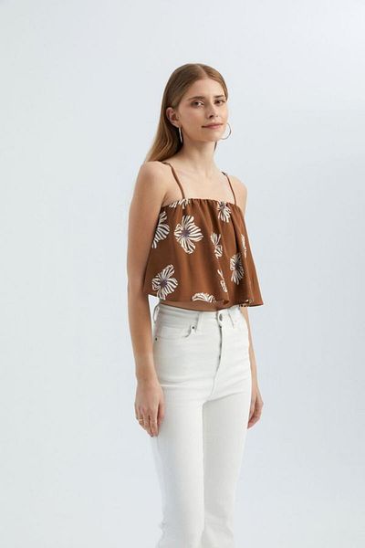 Hiccup Μπλούζα με λεπτό λουράκι με floral σχέδιο