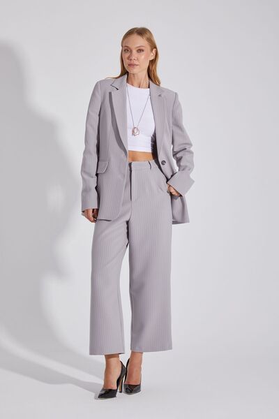 ONE8 Çift Düğmeli Yırtmaçlı Astarlı Blazer Ceket