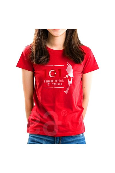 Crea Eymer Wear Ataturk Designed 101St Year Republic Cotton Crew Neck T-Shirt