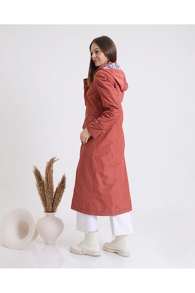 Trenç Araboy Hooded and Sleeve Gathered Trench Coat