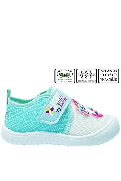 Kidx Gzr034 Velcro Slippers Kindergarten Nursery School Home Shoes Mint Water Green