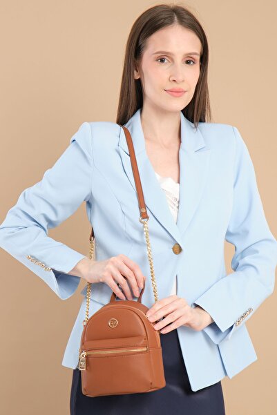 Garbalia Merida Women's Tan Shoulder Bag - Small Size, Strap, Zipper and Card Holder