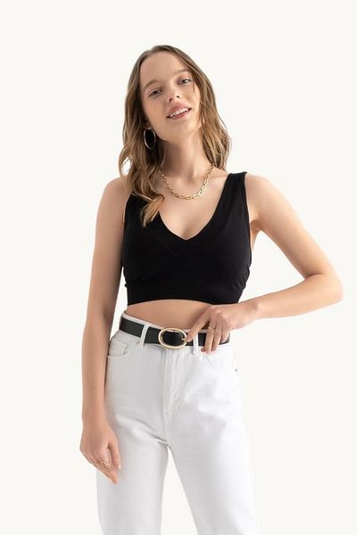 Hiccup Top bralette cu decolteu în V adânc și detaliu în spate în V