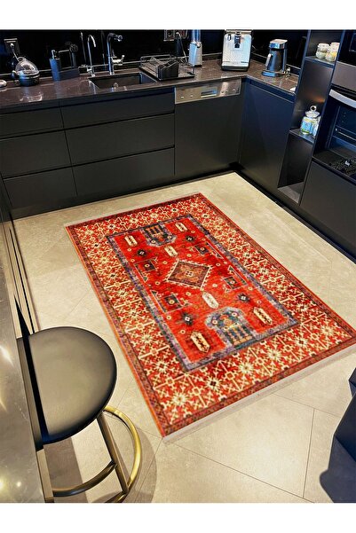 Rugs Modern Halı İnci Koleksiyonu Kırmızı Tema Geleneksel Motif Desenli Dokum...