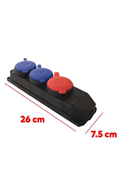 Badem10 Kapaklı Grup Priz Çoğaltıcı 2 Monofaze 1 Trifaze Kablosuz Kauçuklu Sanayi Tipi Elektrik Prizi