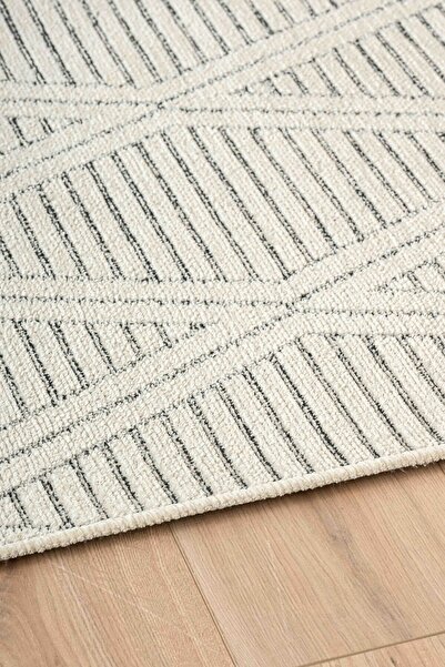 Lorente Home Ria Viscose Carpet Curl - Plush Post, Non-Slip Base, Washable Light Cream Doorway Carpet 1510