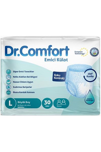 Dr.Comfort Adult Absorbent Diaper Panties - L Large 150 Pieces (5Pk*30)