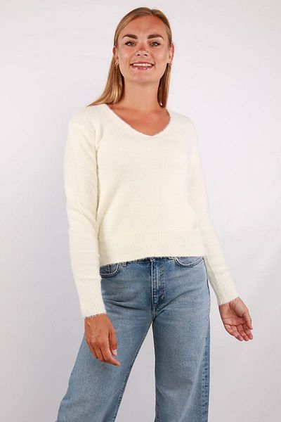 ONLY سترة نسائية محبوكة بأكمام طويلة ورقبة على شكل حرف V من Onlella - إكرو 15259562