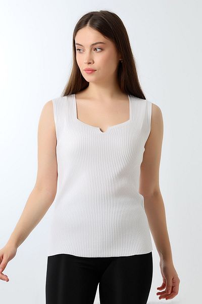 Devinka Women's - Sleeveless Knitwear Blouse, Thick Straps and Thin Square Neck Undershirt