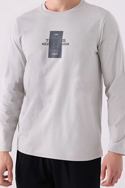 Arnetta Сірий чоловічий піжамний комплект - Never Enough Time, довгі рукави