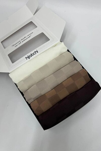 hijabchi 5'li İthal İpeksi Jakar Şal Seti - 5 Pcs Shawl Gift Box