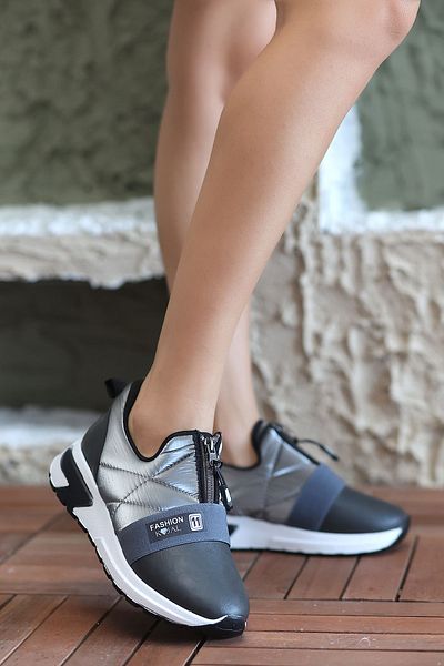 kajal ayakkabı Kajal 011 Zipper Detailed Parachute Fabric Sneakers