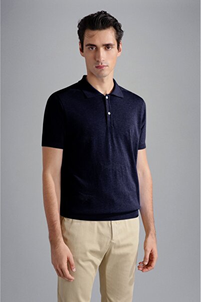 PAUL&SHARK MEN'S KNITTED POLOSHIRT C.WCOTTON