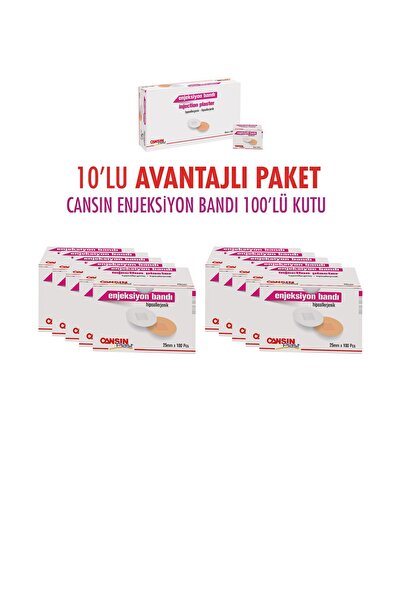 CANSIN ENJEKSİYON (AŞI) BANDI 100LÜ KUTU * 10 LU AVANTAJLI PAKET