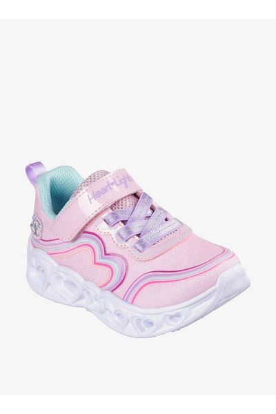 SKECHERS Pantofi sport iluminați pentru fete - Închidere cu velcro, LIGHTS HEART
