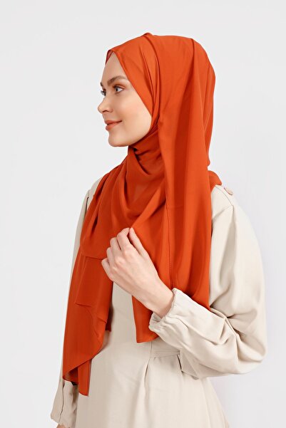 Differenza Krep Şifon Şal - Açık Kiremit