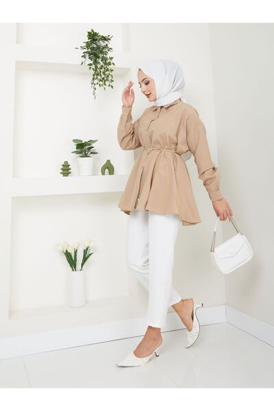 VOLT CLOTHİNG Szív részletes inggalléros női hidzsáb tunika