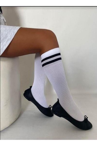 Daymod Παιδικές κάλτσες γονάτων Mira White ριγέ