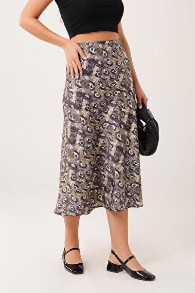 Hipo Trend Сатинова спідниця середньої довжини - з батиковим візерунком