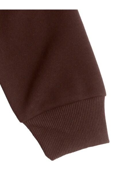 NO 601 Унисекс кафяво яке с качулка с пълен цип