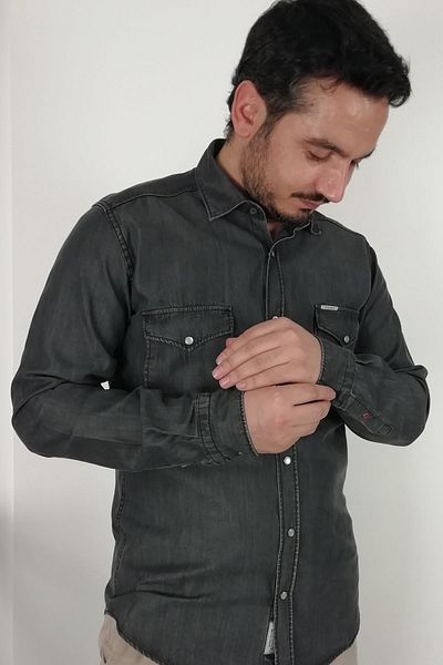 TOUSUS Ανδρικό πουκάμισο Slim Fit Denim Slm-2004-tss