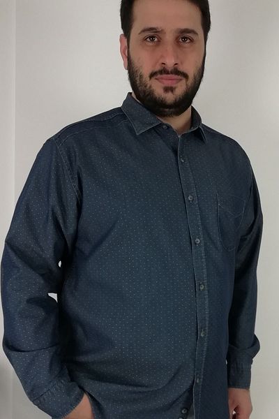 TOUSUS Cămașă pentru bărbați din denim de mărime mare Btl-3008-tss