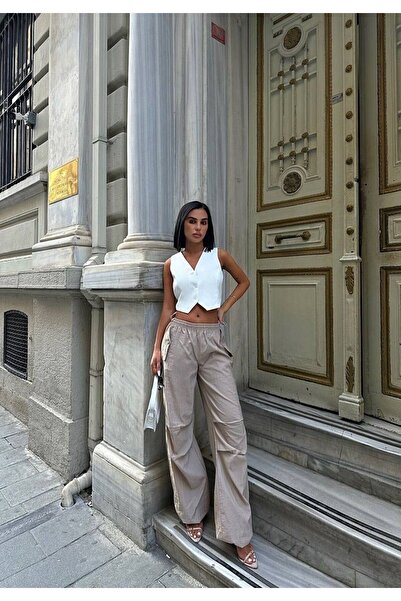 MY DEPO Sa džepovima Elastične pantalone sa padobranom za struk i noge