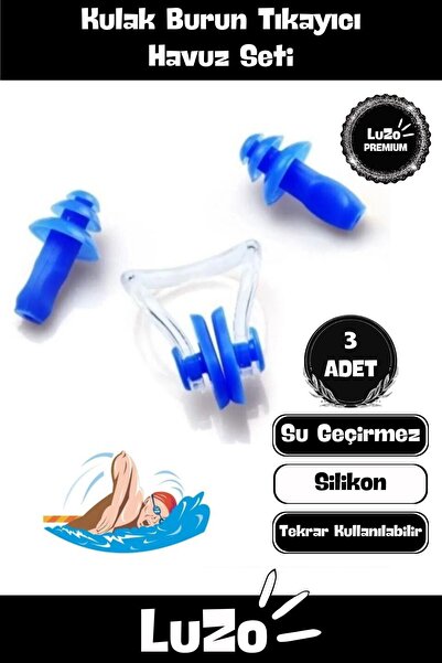 LuZo Premium Seri Gürültü Azaltan Silikon Su Geçirmez Deniz Kulak Burun Tıkay...