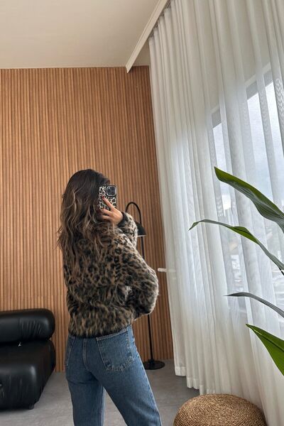 Camp Store Ζακέτα μάρκας με κρόσσια με σχέδιο λεοπάρ